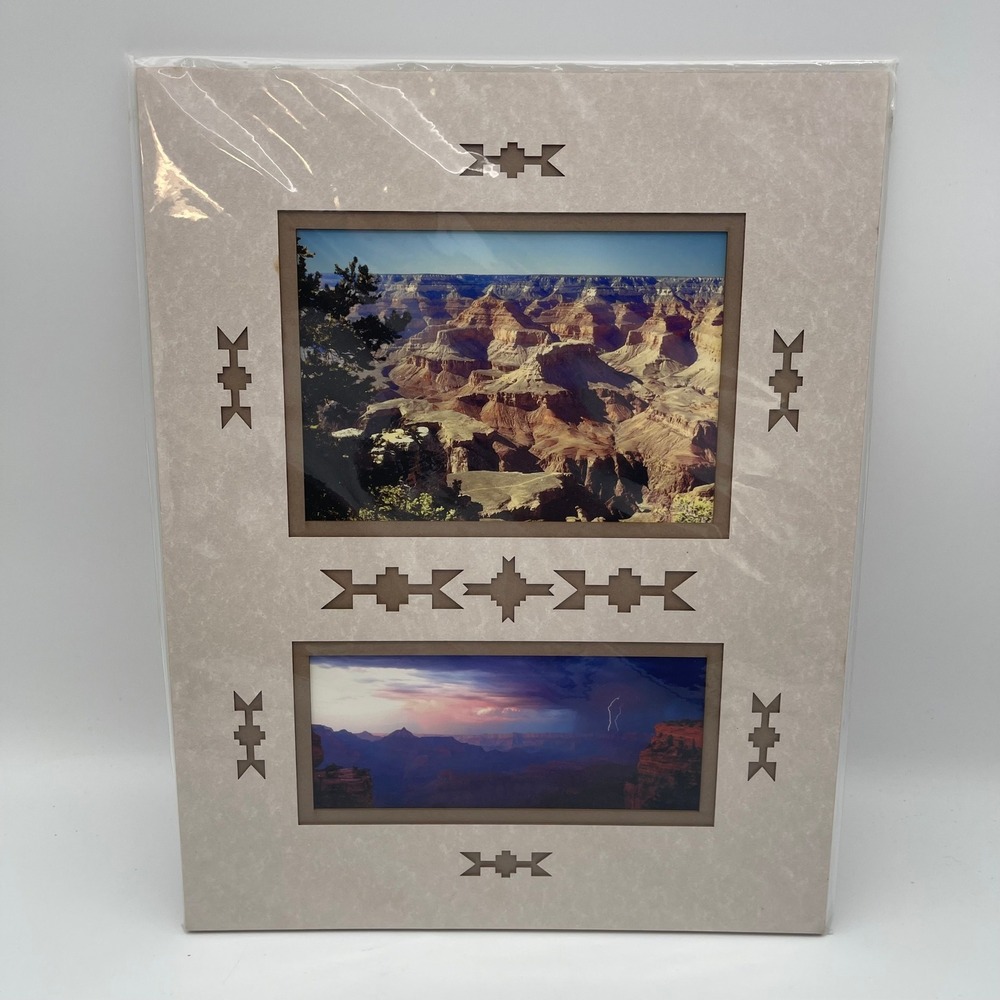 South Rim Studio Grand Canyon Photography Signed 2 Photo Mat 11x14 Fred Harvey